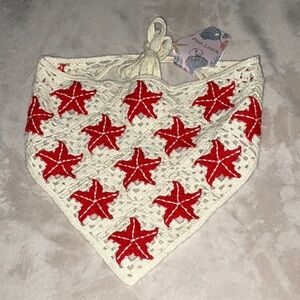 Pink Linen Brand Crochet Style Hair Bandana NWT